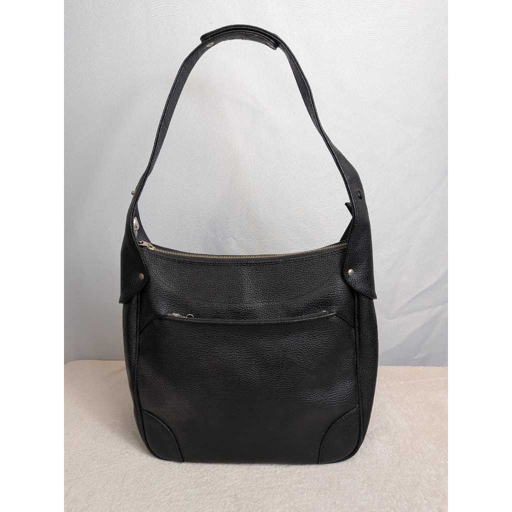 Samsonite Saturn Black Leather Hobo Shoulder Bag Medium